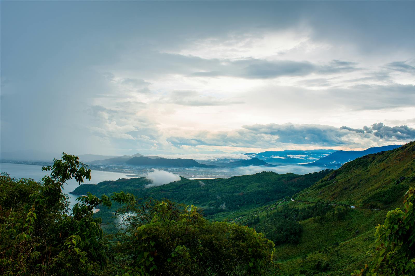 The Hai Van Pass coastal mountain road near Da Nang