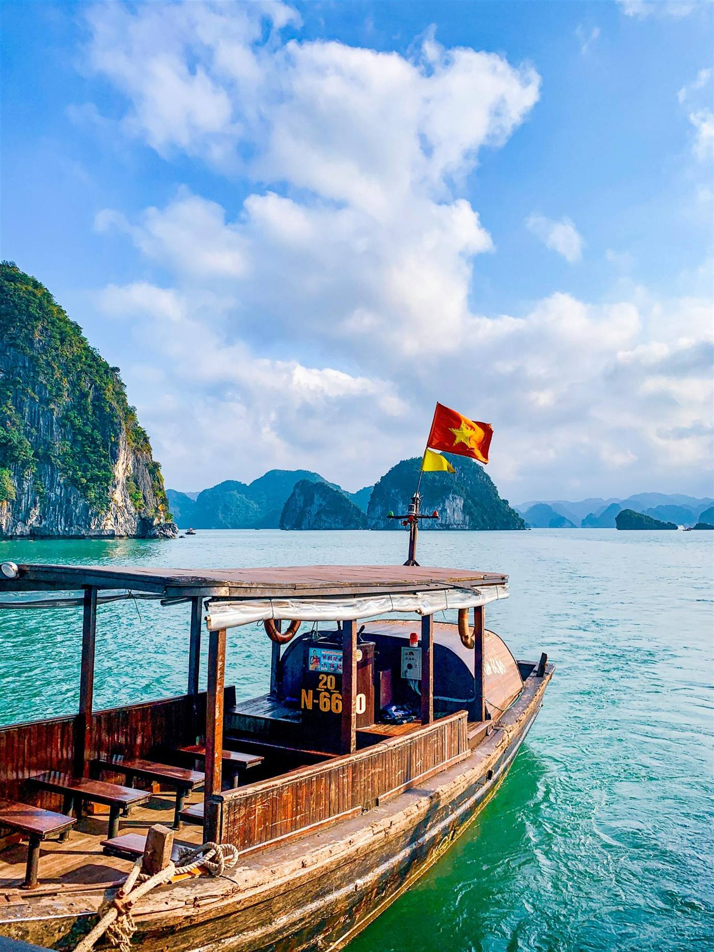 Limestone karsts in Ha Long Bay