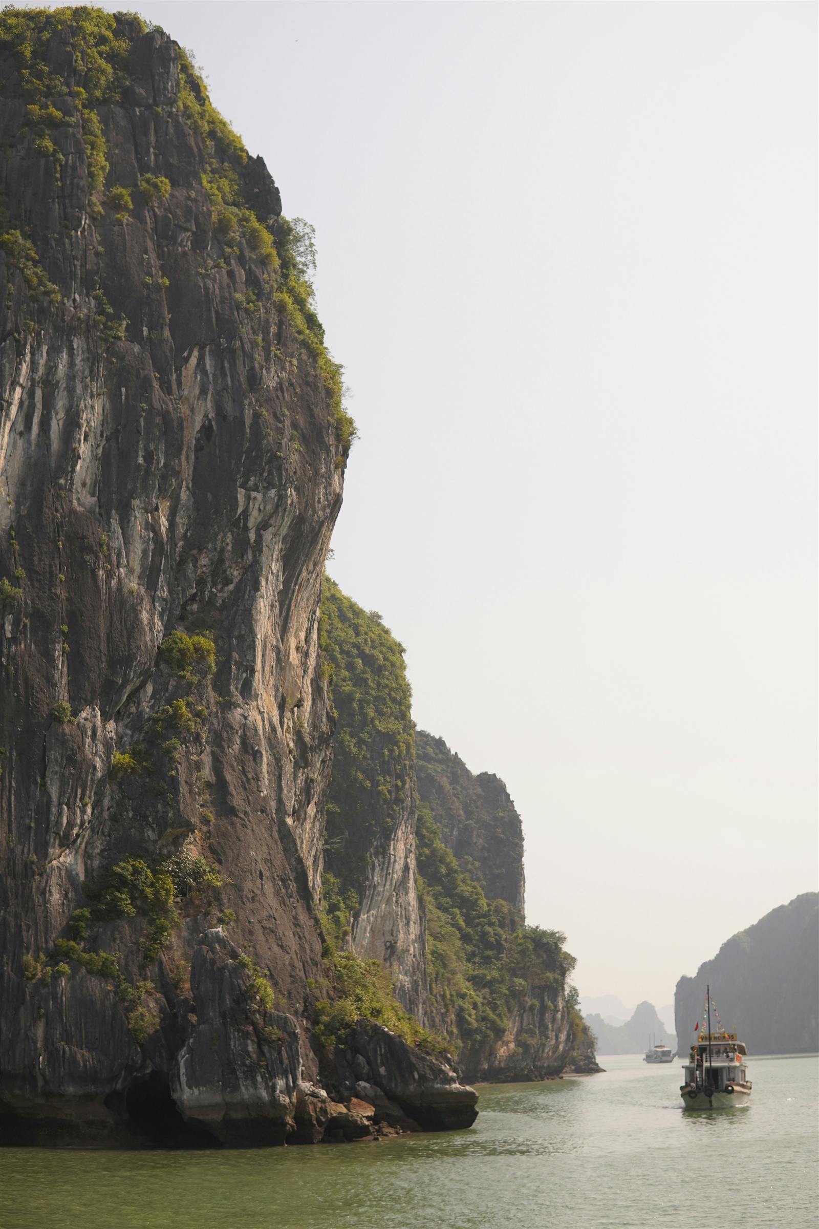 Boats among the islands of Ha Long Bay