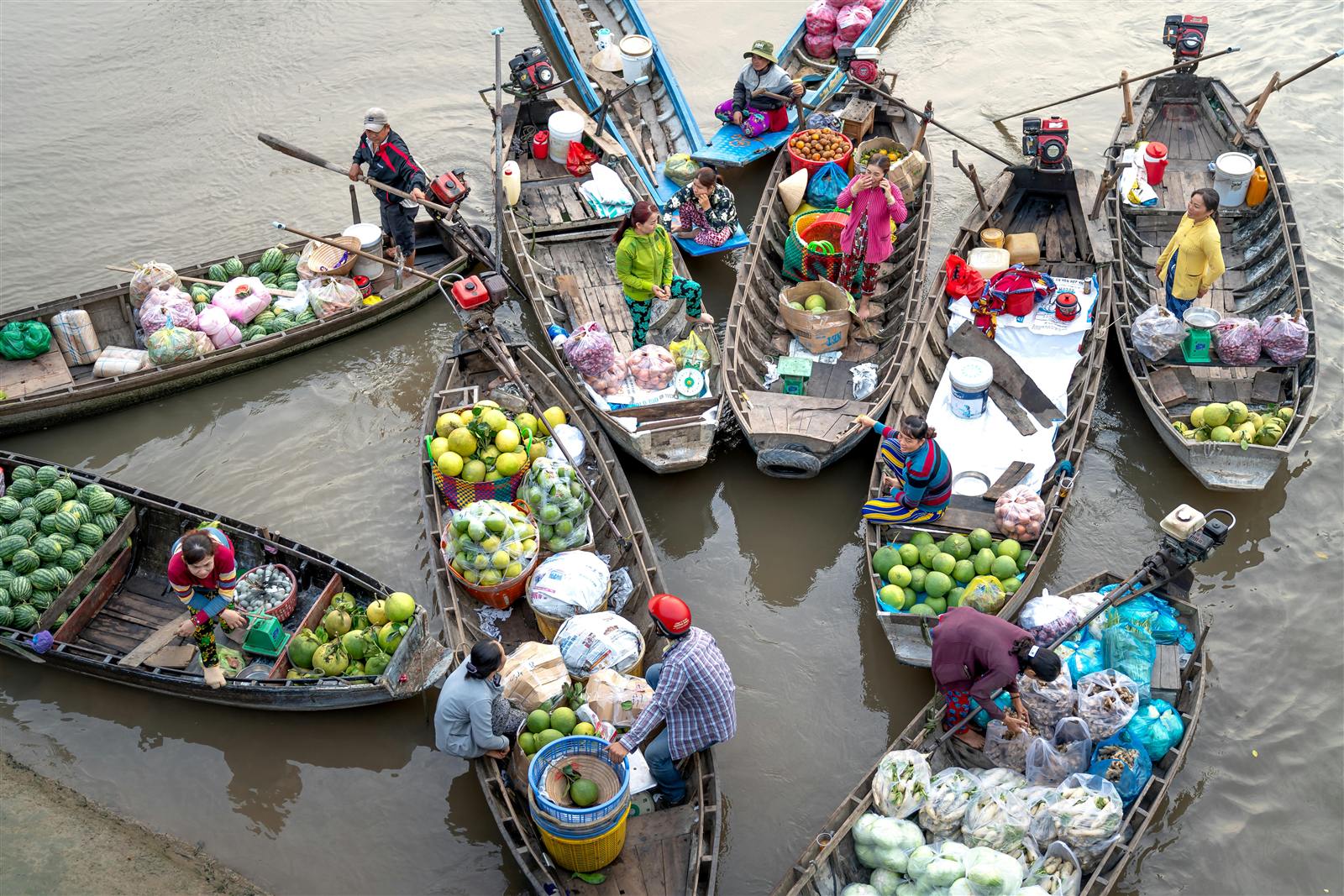 Cai Rang floating market in the Mekong Delta